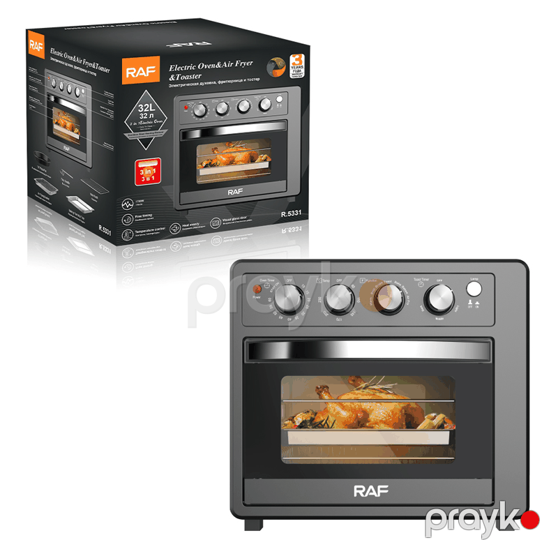 RAF R.5331 - Elektrik soba, 7 Bişirmə Funksiyası, Şüşə Qapı və Taymerli Airfryer — Soba və qrillər, Bakı (5)