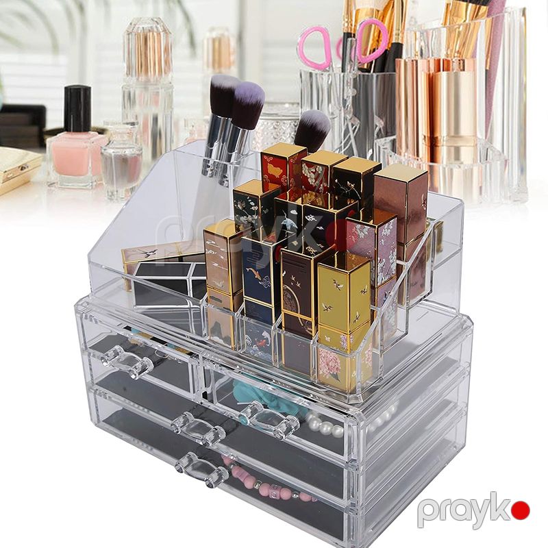 Akrilik Organizer 4 Çekmeceli Organizer Kosmetik Makiyaj Qabı Səffaf Kosmetik Saxlama Qutusu — Gözəllik və səhiyyə, Bakı (5)