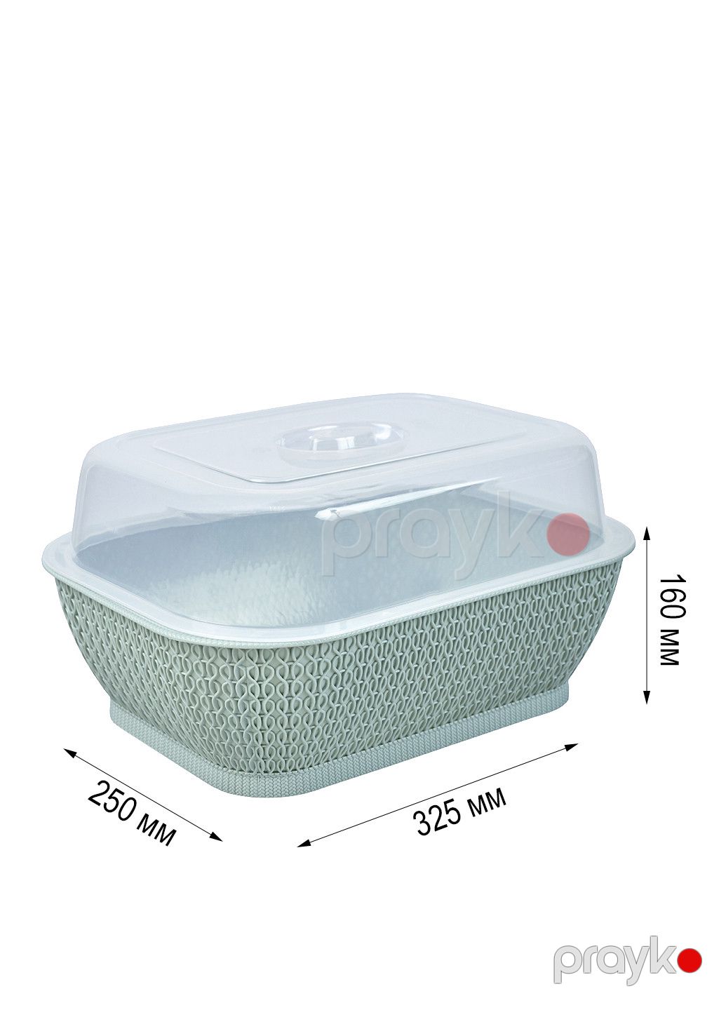 Çörək qabı Stars plast, qapaqlı, 33x25x17 sm, boz — Mallar, Bakı (2)