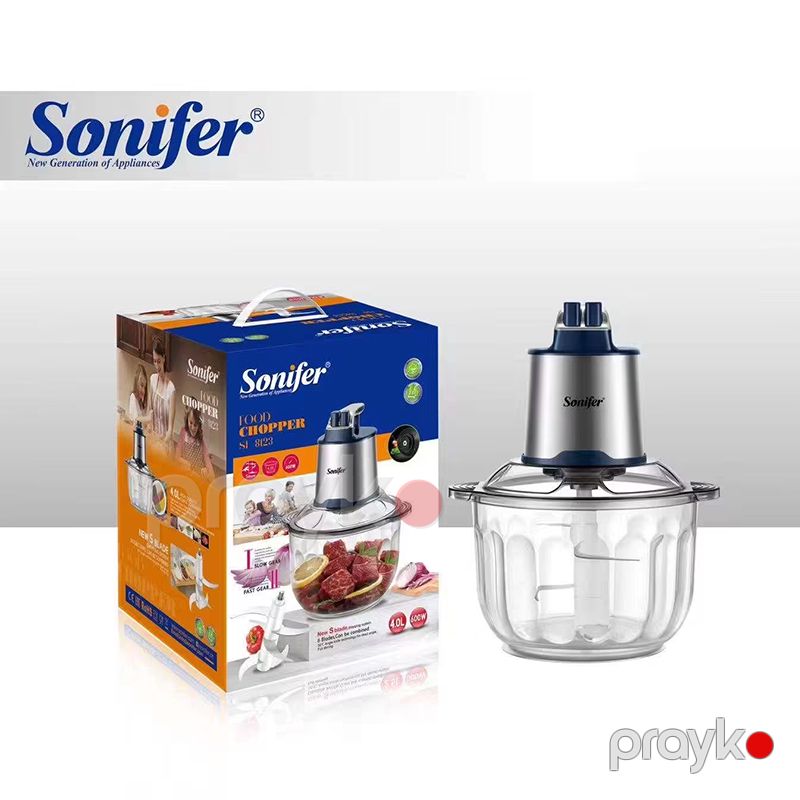 Sonifer SF-8123 Elektrikli Doğrayıcı, 4 L, çoxfunksiyalı 4 litrlik şüşə banka şaquli elektrikli tərəvəz və ət qidası doğrayıcısı — Ev texnikası, Bakı (3)
