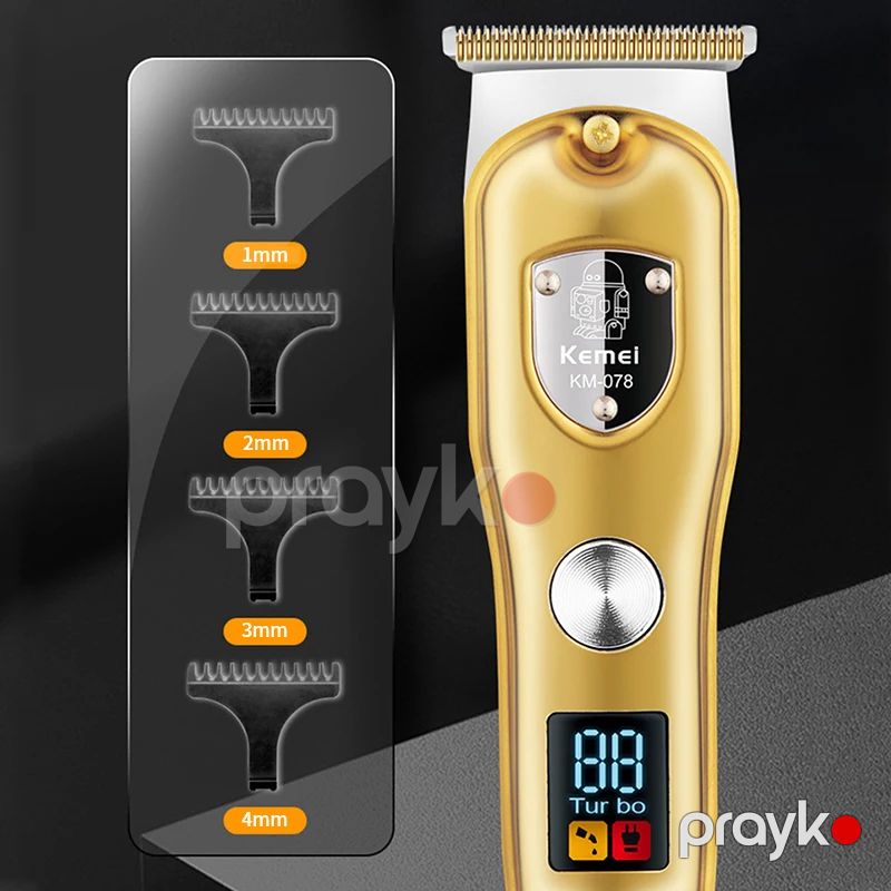 Kişilər Üçün Peşəkar Saç Qırxan Ülgüc Kemei Km-078 LED Saç və Üz Təraş Maşını Elektrikli Simsiz Trimmer — Usturalar, trimmerler və epilyatorlar, Bakı (4)