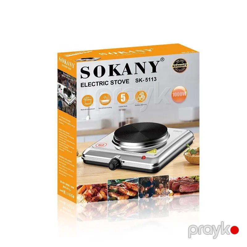 Sokany SK-5113 Elektrikli Soba Paslanmaz Polad Plitə Qızdırıcı 1000W — Plitələr, Bakı (6)