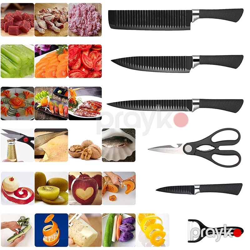 Professional Mətbəx Bıçağı 6 Ədəd Şef Bıçağı Mətbəx Bıçağı Dəsti 6 Parça Meyvə Tərəvəz Bıçağı ER-0238A — Ev texnikası, Bakı (4)