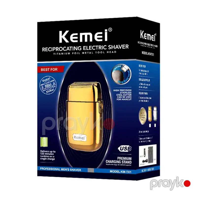 Kemei Kişi Elektrikli Təraş Maşını Bütün Metal Elektrikli Təraş Maşını USB Akkumulyator — Usturalar, trimmerler və epilyatorlar, Bakı (7)