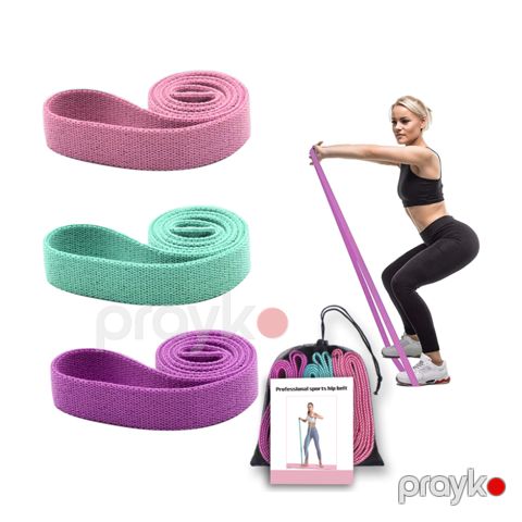 3 lü Müqavimət Bandı Dəsti Elastik Parça Material Fitness Yoga Bandı — Bakı