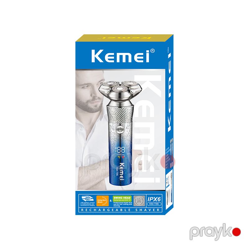Kemeı KM-T86 - Ülgüc USB ilə Şarj Edilə Bilən Ülgüc Professional Ülgüc Maşını Üç Bıçaqlı Ülgüc Elektrikli Üz Qırxma Maşını — Usturalar, trimmerler və epilyatorlar, Bakı (5)