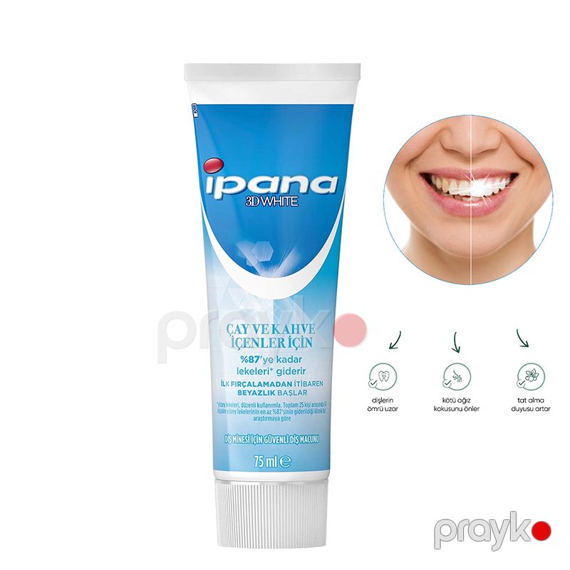 Ipana 3 Boyutlu Beyazlık Diş Macunu Çay ve Kahve İçenler İçin 75 ml Diş Macunu Diş Ağardıcı Məcun — Gözəllik və səhiyyə, Bakı (3)