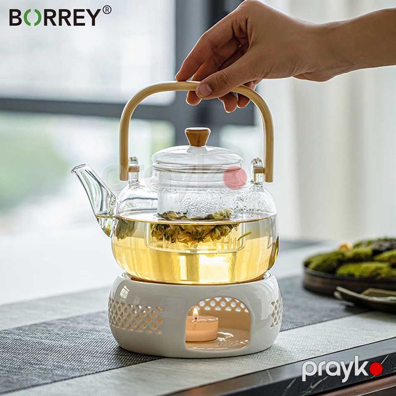 Borrey İstiliyədavamlı Protativ Seramik Şüşə Çaynik Böyük Tutumlu Şəffaf Şüşə Çaynik 1000Ml — Çaynikler və qəhvə qabları, Bakı (3)