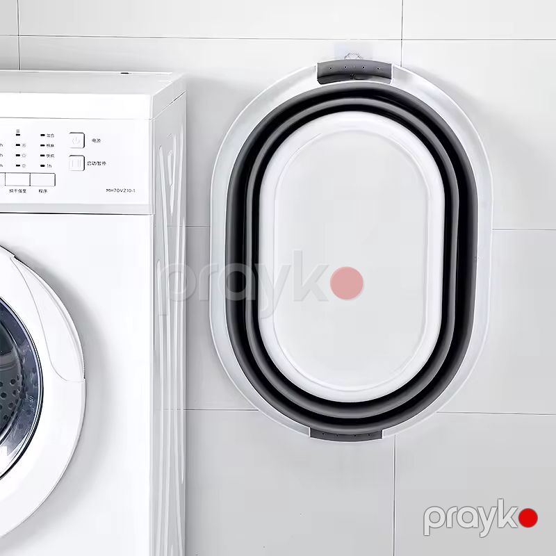 Qatlanan Camaşırxana Vedrə 18L Böyük Ölçülü Qatlana Bilən Qalın Camaşırxana Vedrə Böyük Plastik Lavabo Hamam Vedrəsi — Mallar, Bakı (3)