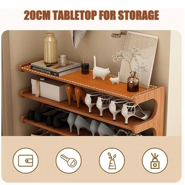 Ayaqqabılar üçün təbii ağac rəfi, 5 mərtəbəli, 80 sm x 20 sm x 68 sm — Mallar, Bakı (5)