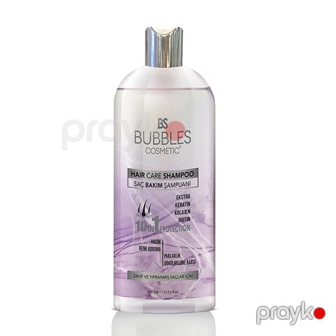 Bs Bubbles Cosmetic Duzsuz Güclü Keratin Biotin Terkibli Saç Qidalandırıcı 400mi Kollagenlə Zənginləşdirilmiş Saça Qulluq Şampunu — Bakı