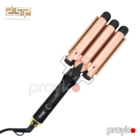 Peşəkar DSP 3 Başlıqlı Seramik Buruq Feni Elektikli Su Dalğalı Formalı Saç Feni 125W Gücündə Professional LED Buruq Feni — Bakı