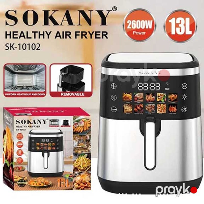 Sokany SK-10102 - Fritöz 13 Litr Yağsız Fritöz Elektrikli Dərin Rəqəmsal Sürətli Hava Fritözü Paslanmayan Polad Fritöz — Digər mətbəx texnikası, Bakı (2)