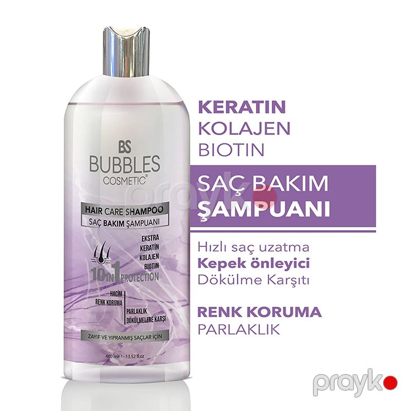 Bs Bubbles Cosmetic Duzsuz Güclü Keratin Biotin Terkibli Saç Qidalandırıcı 400mi Kollagenlə Zənginləşdirilmiş Saça Qulluq Şampunu — Gözəllik və səhiyyə, Bakı (2)