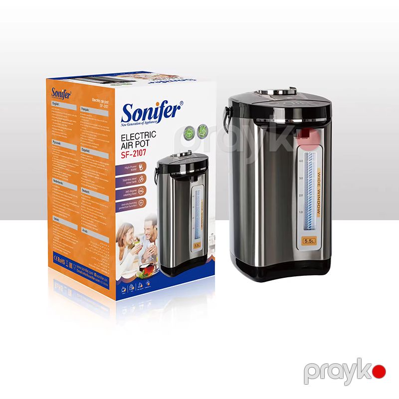 Sonifer SF-2107 Çaydan Paslanmayan Polad Elektrikli Çaydan Böyük Tutumlu Çaydan 5.5L Termopot — Samovarlar, Bakı (2)