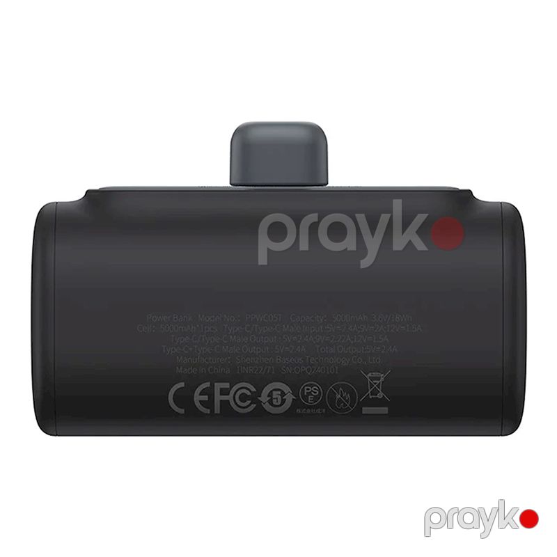 Baseus Yığcam Sürətli Doldurma Power Bank Type-C Qara Sürətli Şarj Cihazı Compact Series 5000 mAh — Telefonlar və qadjetlər, Bakı (4)