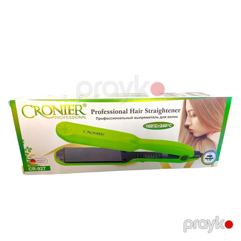 Cronıer CR-927 Yaşıl Rengli Saç Düzləşdirici 240 °C Turmalin Keramika Saç Ütüsü Peşəkar Saç Feni — Fən, Bakı (6)