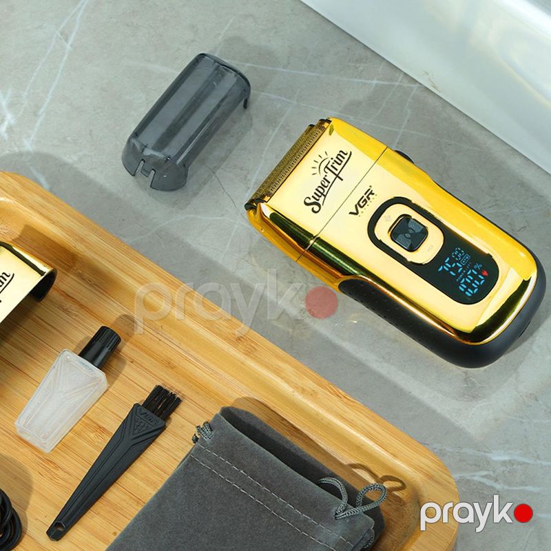 VGR Profesyonel Elektrikli Polad Saqqal Təraş Maşını Kişilər Üçün Şarj Ediləbilən Metal İkili Bıçak Təraş Maşını Gold 150dq V-332 — Usturalar, trimmerler və epilyatorlar, Bakı (3)