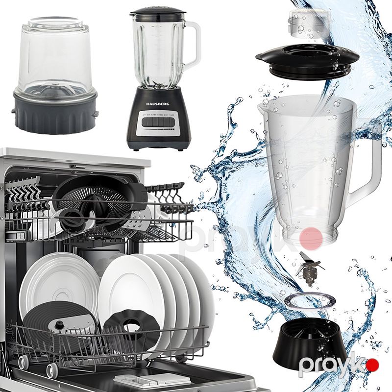 Smoothie Blender Hausberg HB-7772NG 4 Sürətli Paslanmayan Polad Bıçaqlı 1.5L Şüşə Blender — Blenderlər, xırdalayanlar və mikserlər, Bakı (4)