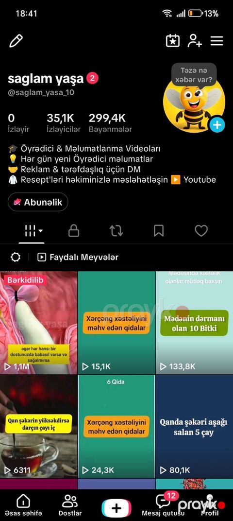 “Saglam yaşa” – sağlamlıq mövzulu maarifləndirici kontent səhifəsi — Mehdiabad