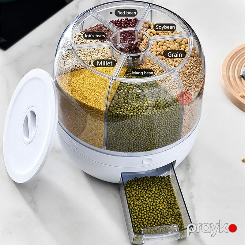 İnqridientlər üçün 360 derece Dönen 6 bölməli saxlama orqanayzeri A7AQ 10l Plastik Saxlama Qabı organzer — Qablar və mətbəx əşyaları, Bakı (2)