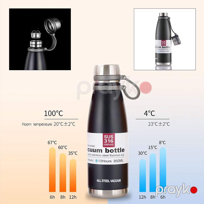 Paslanmayan Polad termos Şüşəsi Vakuumlu İzolyasiya edilmiş Su Saxlama Qabı 800ml 304 Süzgəcli Polad Termos — Termos və termoş, Bakı (5)
