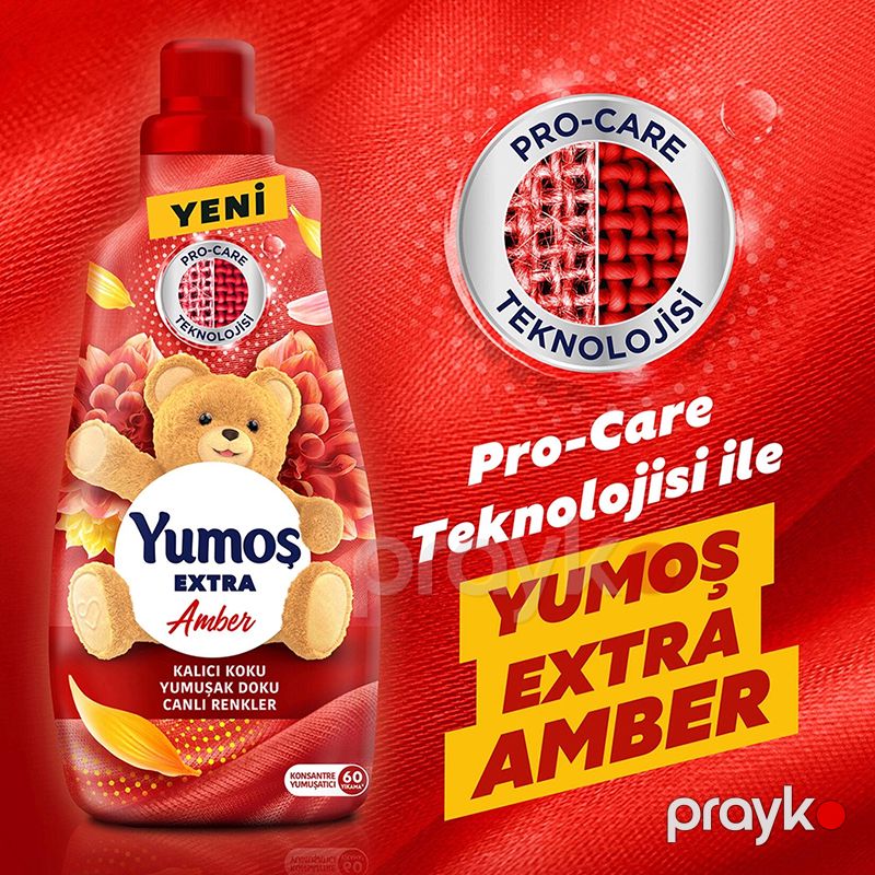 Yumoş Extra Konsantre 1440 ml Canlı renkler 60 Yıkama Renkliler İçin 60ml Çanaşır Yumuşatıcı — Mallar, Bakı (5)
