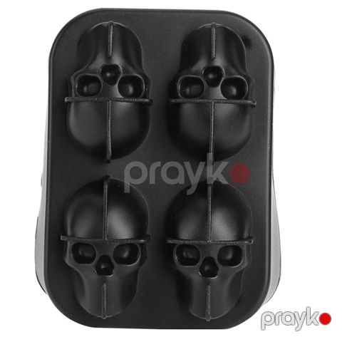 Silikon Buz Qabı Silikon Dörd Kəllə Formalı Buz Küpü Ev Və Bar Üçün Buz Qabı Kokteyl Buzlu Qəhvə Buzlu Çay Soda Su Üçün Buz Qabı — Bakı
