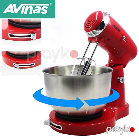 Avinas AV-808 yüksək keyfiyyətli elektrikli professional yumurta və un qarışdırıcı 360° fırlanan stend — Bakı