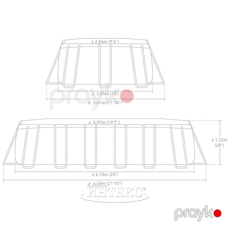 İntex 26798 Prism Frame Karkaslı Hovuz 610 305 122 sm — Hovuzlar, Bakı (3)
