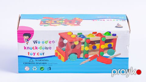 Taxta konstruktor 1970-13 Wooden knock-down toy car, 30x13 sm, 3-5 yaş — Bakı