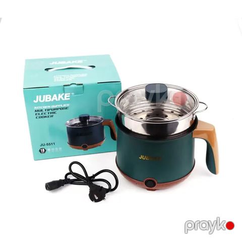 Jubake Çoxfunksiyalı Elektrikli Qazan JU-5511 Yapışmayan Elektrik Qazanı 1.8L Elektrikli Qida Bişirmə Qazanı 600W — Bakı
