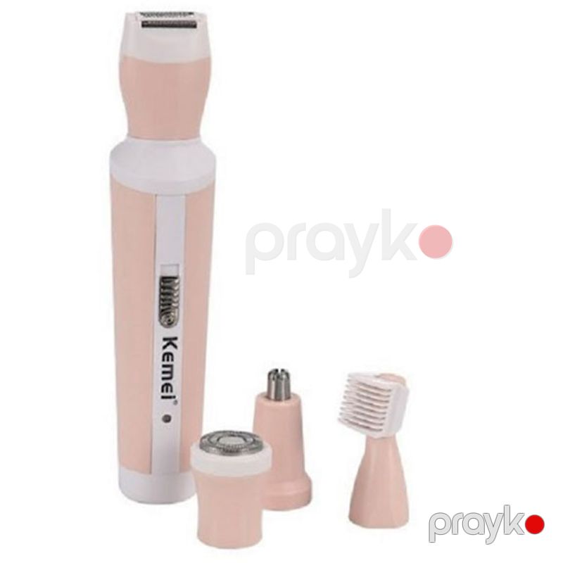 Kemei KM-3024 - Qadınlar üçün 4in1 Trimmer Dəsti, Bədən Tük Təmizləyicisi, Burun və Qaş Trimmeri, Dəri Ülgücü Karbon Polad Kəsici Başlıq 3W Güc — Usturalar, trimmerler və epilyatorlar, Bakı (2)