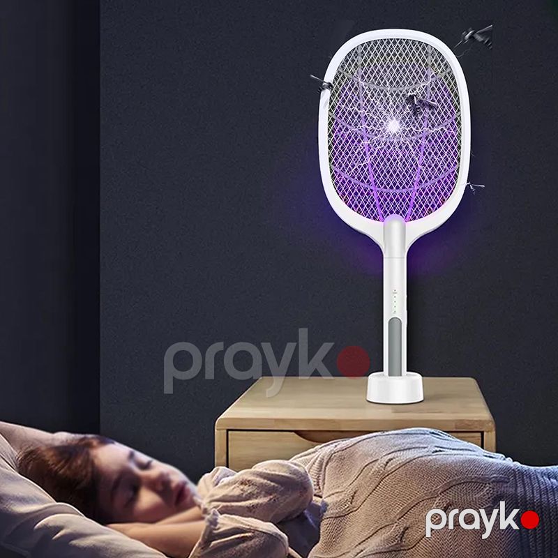 LED İşıqlı Elektrikli Ağcaqanad Öldürücü Təkrar Doldurulan USB Milçək Böcək Qovucu Əl Raketkası 3000 V — Mallar, Bakı (2)