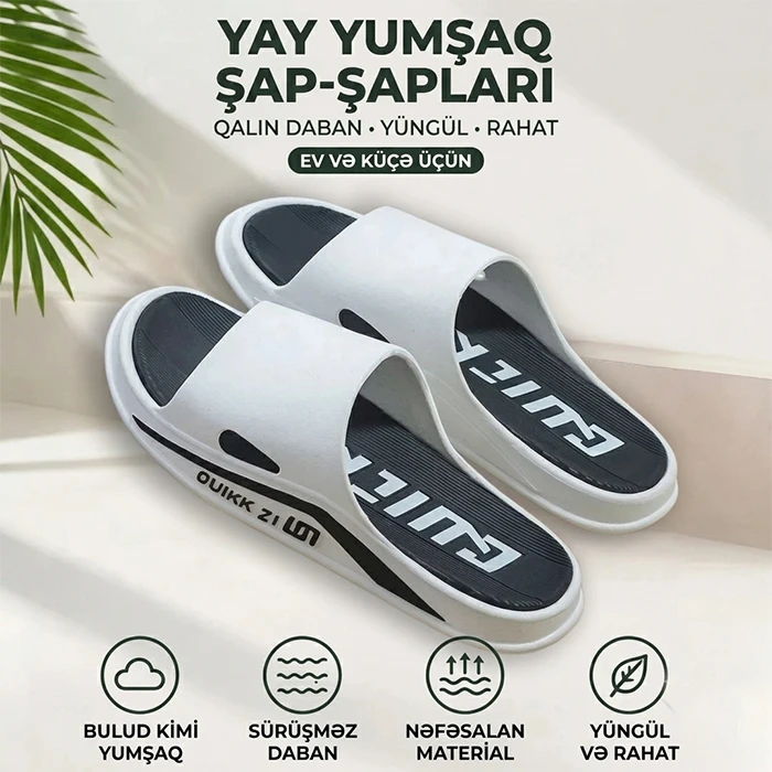 Yay üçün yumşaq "Ouıkk" şap-şapları - Həm ev, həm də küçə üçün rahat və çevik — Geyim, ayakkabı, aksesuarlar, Bakı (3)