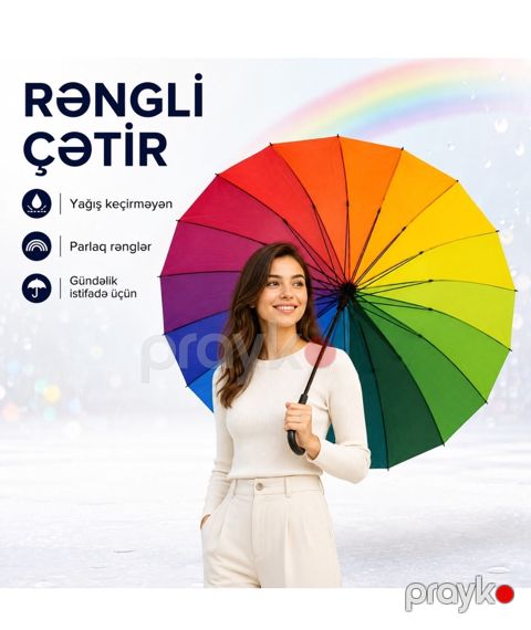 Çətir yığılan 0396, avtomatik, poliester, rəngbərəng — Bakı