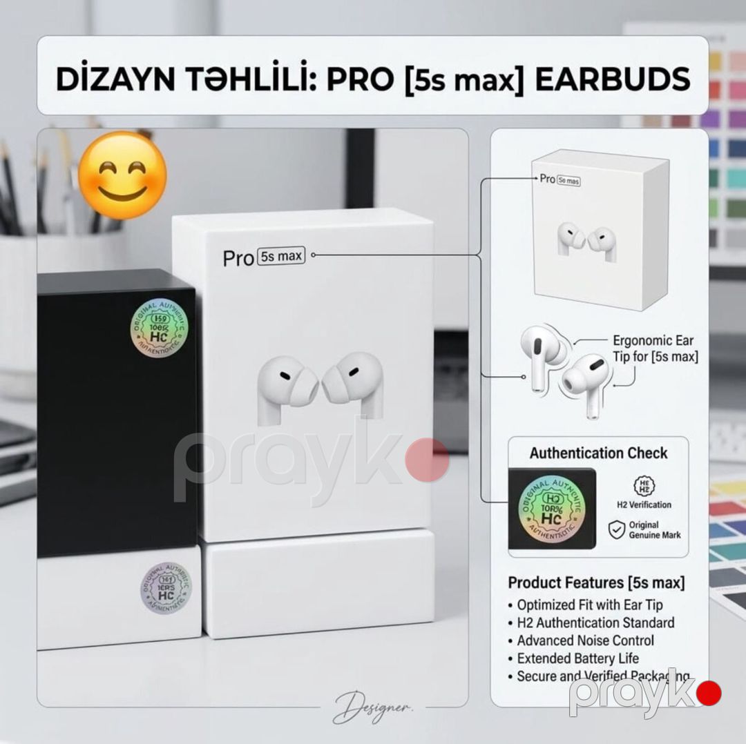 Simsiz qulaqlıq Pro 5S Max — Səs texnikası, Bakı (2)