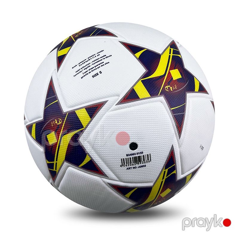 Böyüklər Üçün Orjinal Göy Sarı Ulduz Dizaynlı Professional Futbol Topu İncə İşlənməli Peşəkar 5 Nömrə Futbol Topu — İdman, hobi, istirahət, Bakı (4)