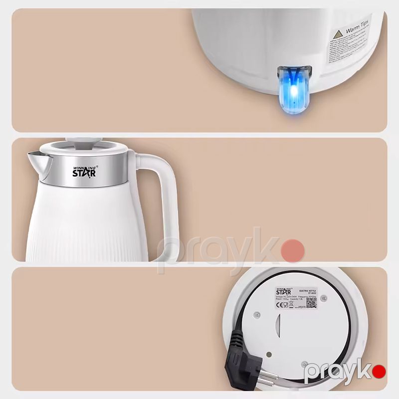 Wınnıng Star ST-6022 Elektrikli Çaydan Paslanmaz Polad Elektrikli Çaydan Tutum 1.8 L — Elektrik çaydanları və termoslar, Bakı (3)