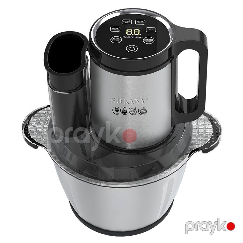 Sokany SK-06035 doğrayıcı LCD Display 600 Vt 6 Bıçaqlı 3,5 litrlik Ətçəkən Doğrayıcı Paslanmayan polad Ekranlı Doğrayıcı — Blenderlər, xırdalayanlar və mikserlər, Bakı (3)