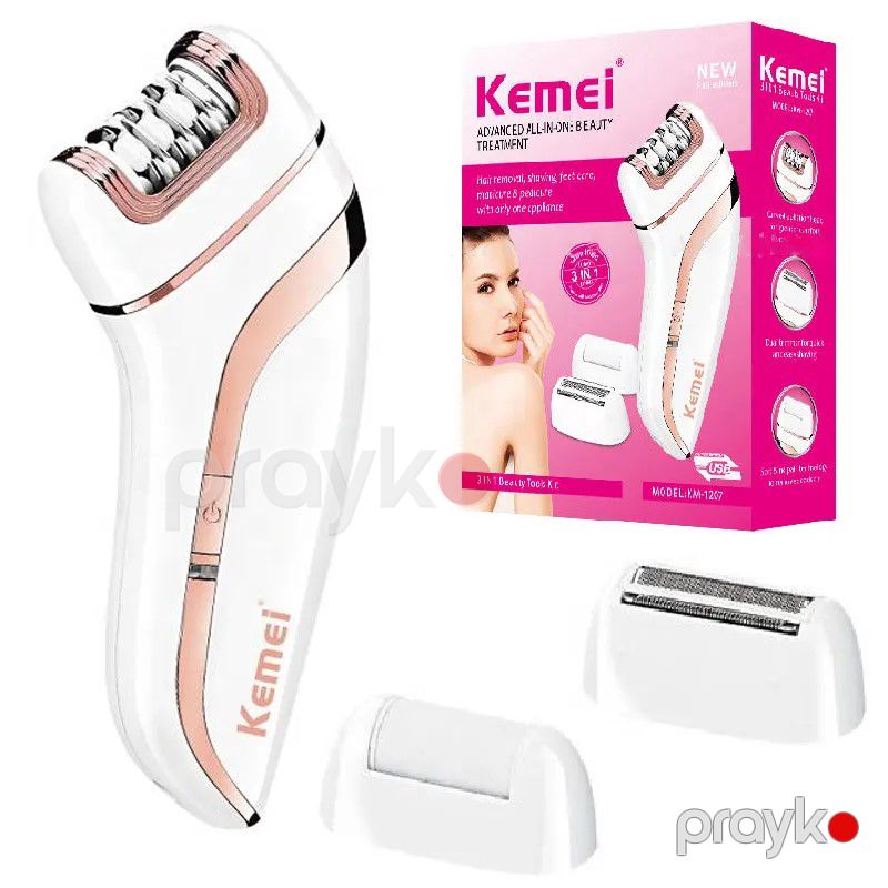 Kemei 3-ü 1arada Epilator Bədən Təraş Aparatı Elektirikli Epilyator — Usturalar, trimmerler və epilyatorlar, Bakı (6)