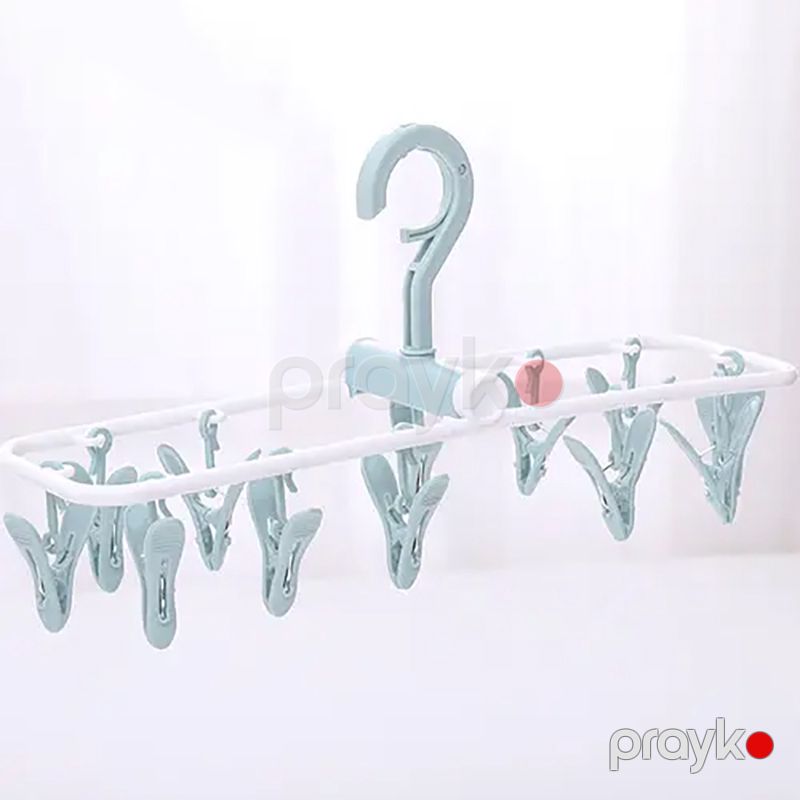 360 Dərəcə Fırlanan Çoxfunksiyalı Rəngli 12 klipli Asılqan Plastik Qurutma Rəfi — Mallar, Bakı (7)