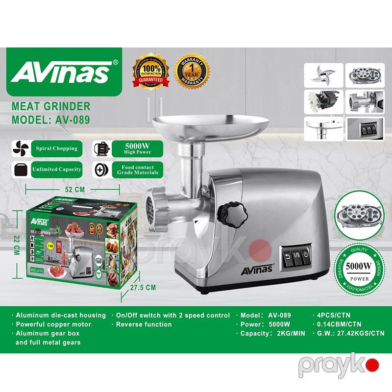Ətçəkən maşın Avinas AV-089 Elektrikli Ətçəkən 5000W güclü ət çəkən maşını — Digər mətbəx texnikası, Bakı (2)