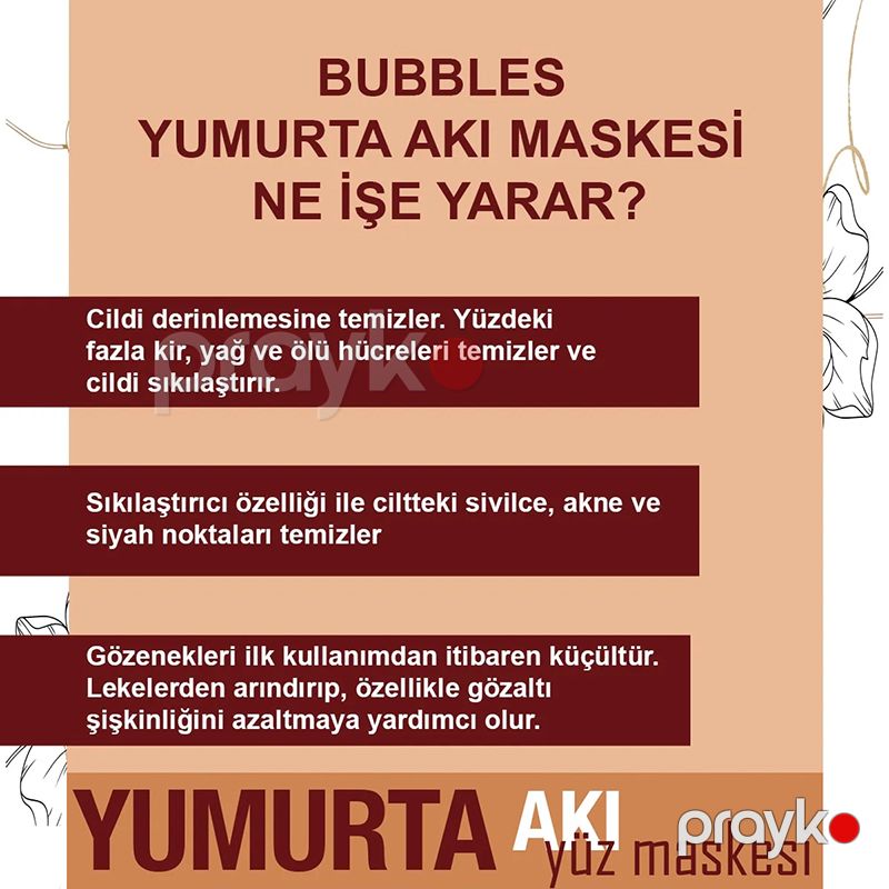 Bs Bubbles Cosmetic Pürüzsüz Dəri Üçün Soyula Bilən Yumurta Ağı Üz Maskası EGG Whıte Face Mask — Gözəllik və səhiyyə, Bakı (4)