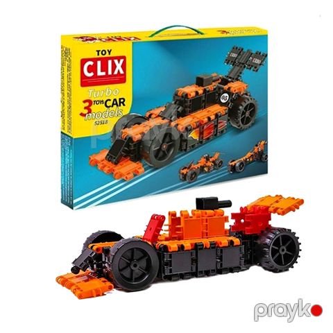 Toy Clix Turbo 3 Oyuncaq Avtomobil Modeli 104 Hissəli Plastik Blok — Bakı