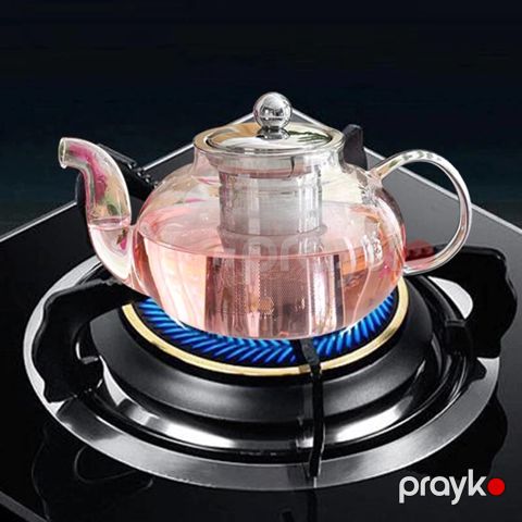 Paslanmayan Polad Süzgəcli Çaynik Şüşə Çaynik 1200 ml — Bakı