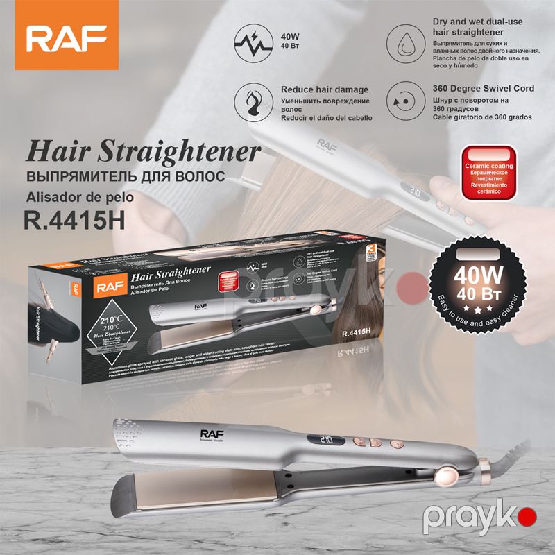 RAF R.4415H - Düzləşdirici Fen Saç Düzləşdiricisi Elektrikli Professional Rəqəmsal Ekran Saç Düzləşdiricisi 40 W Güc — Fən, Bakı (6)