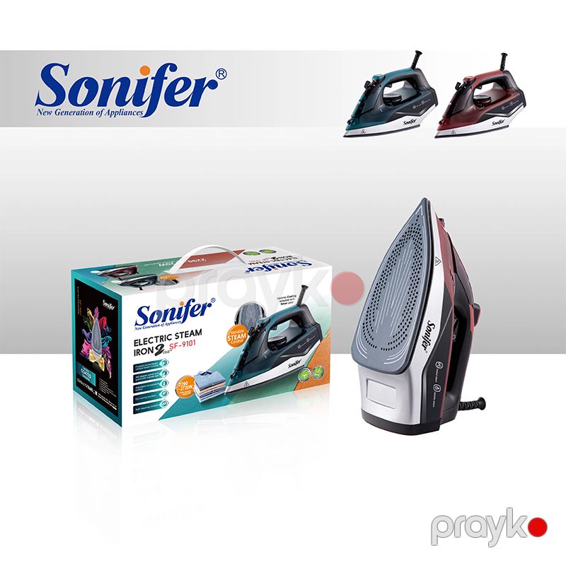 Yüksək Keyfiyyətli Sonifer SF-9101 Paltar Ütüləmə Maşını 2290 W Gücündə Elektrikli Buxarlı Keramik Ütü — Ev texnikası, Bakı (6)