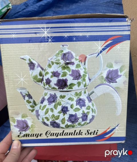 Çay dəsti, rəng - Bənövşəyi, Metal, Türkiyə — Digah