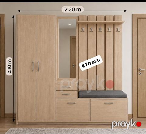 Dəhliz üçün çoxfunksiyalı giriş mebeli dəsti Ölçülər: - En: 2.30 m — Digah